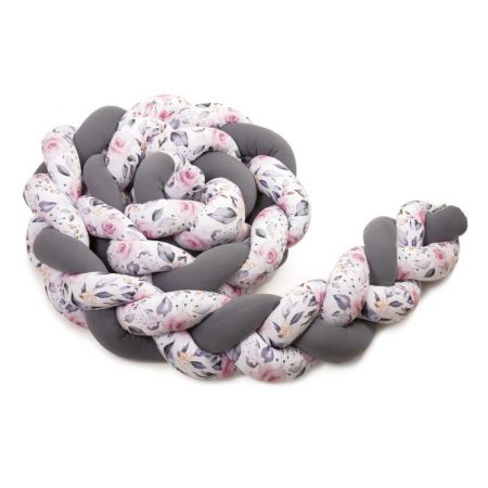 T-tomi Pletený mantinel 220 cm Anthracite + roses