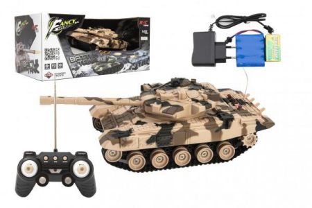 Teddies Tank RC plast 27cm 40MHz na baterie+dobíjecí pack se zvukem