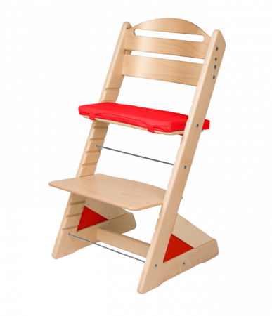 Jitro Dětská rostoucí židle Plus Buk Červený klín + červená