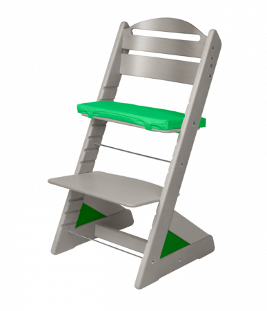 Jitro Dětská rostoucí židle Plus Šedá Zelený klín + zelený