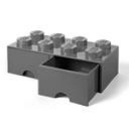 LEGO úložný box 8 s šuplíky Tmavě šedá