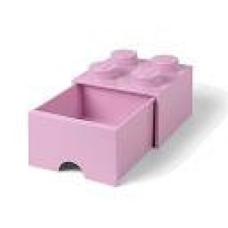 LEGO úložný box 4 s šuplíkem Světle růžová