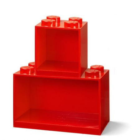 LEGO Brick závěsné police, set 2 ks Červená