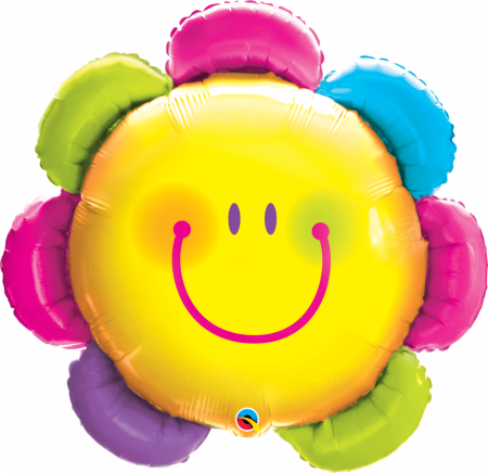 Fóliový balónek KVĚTINA s úsměvem 81cm