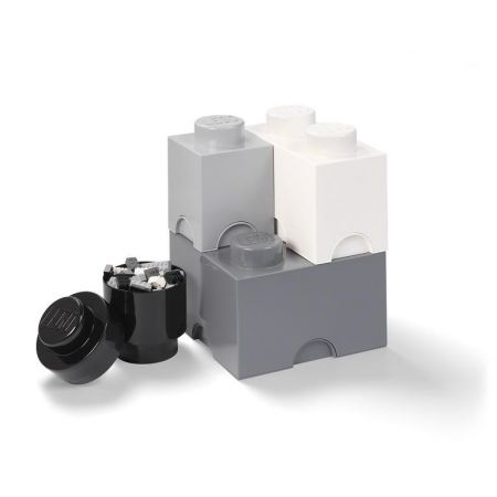 LEGO úložné boxy Multi-Pack 4 ks Černá, bílá, šedá