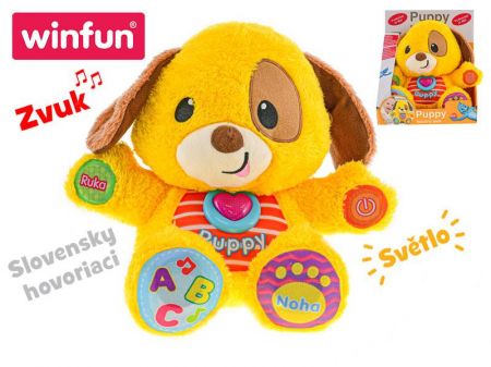 Winfun Puppy naučný pejsek 33cm slovensky mluvící na baterie se světlem a zvukem 6m+