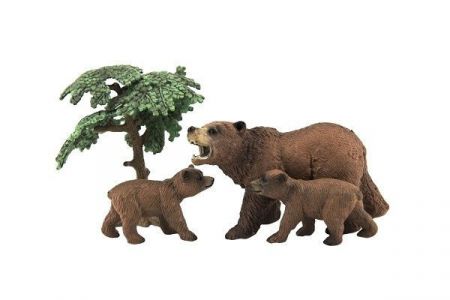 Teddies Zvířátka safari ZOO 10 cm sada 3 ks mědvědů