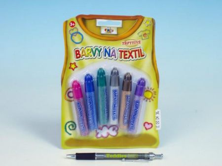 SMT Creatoys Barvy na textil třpytivé 6 ks 