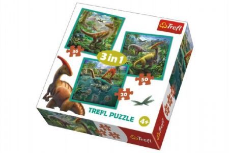 Trefl Puzzle 3v1 Svět Dinosaurů