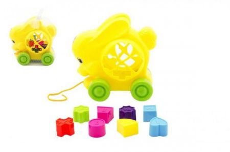 Teddies Vkládačka zajíc tahací plast 18 cm