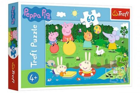 Trefl Puzzle Prasátko Peppa/Peppa Pig Prázdninová zábava 33x22cm 60 dílků