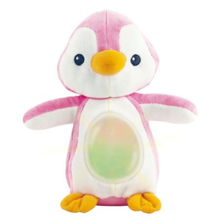 Winfun Lampička tučňák 22cm plyšový stojící měnící barvu růžová