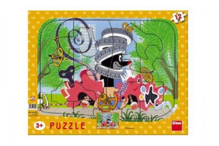 Dino Puzzle deskové tvary Krtek opravář 36x28cm 12 dílků