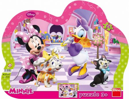 Dino Puzzle Minnie a mazlíčci kontura 35x28cm 25 dílků