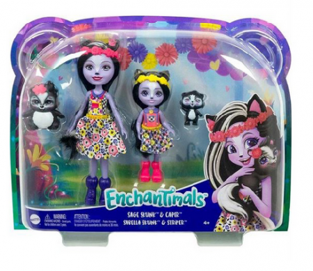 Mattel Enchantimals panenka a sestřička Sage Skunk + Caper