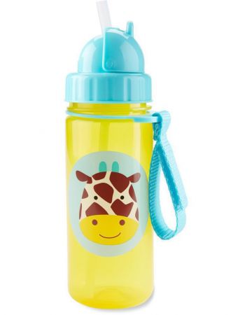 SKIP HOP Hrnek s brčkem bez PVC A BPA 12 m+ Skip Hop Zoo 385 ml Žirafa