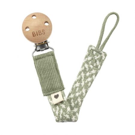 Bibs Paci Braid klip na šidítko Sage-ivory