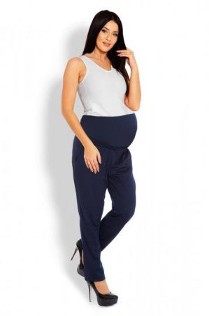 Be MaaMaa Těhotenské kalhoty/tepláky s vysokým pásem - Granátové Vel. L/XL
