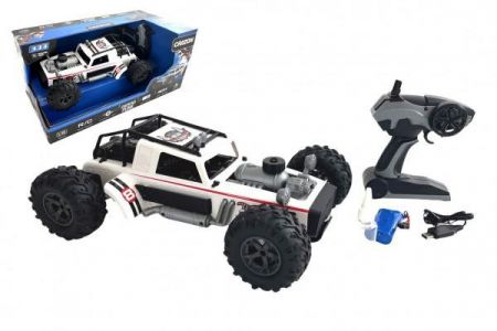 Teddies Auto RC buggy vypouštějící páru  38 cm bílé 2,4GHz na bat. + dobíjecí pack