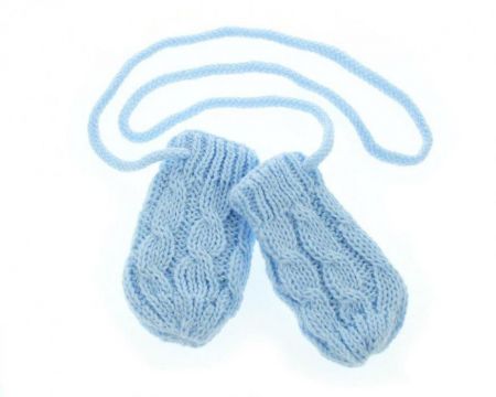 Baby Nellys  Kojenecké rukavičky pletené, zimní - Vel. 56-68 (0-6 m) Baby Nellys Sv. modré