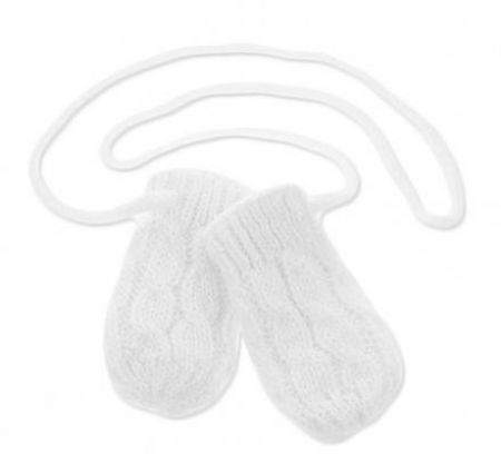 Baby Nellys  Kojenecké rukavičky pletené, zimní - Vel. 56-68 (0-6 m) Baby Nellys Bílé