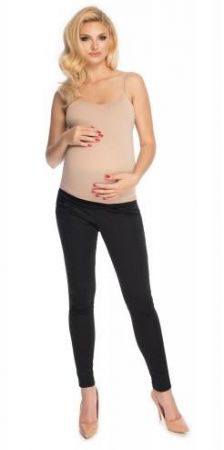 Be MaaMaa Těhotenské kalhoty s pružným pásem - Černé Vel. L/XL