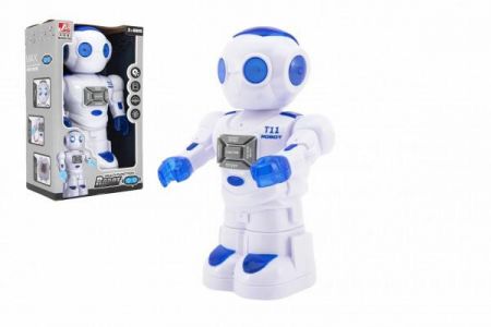 Teddies Robot jezdící plast 27cm EN mluvící na baterie se světlem se zvukem