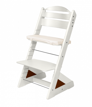Jitro Dětská rostoucí židle Plus bílá Ořechový klín + lněný