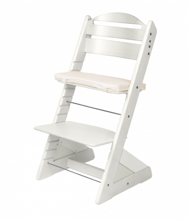 Jitro Dětská rostoucí židle Plus bílá Bílý klín + lněný
