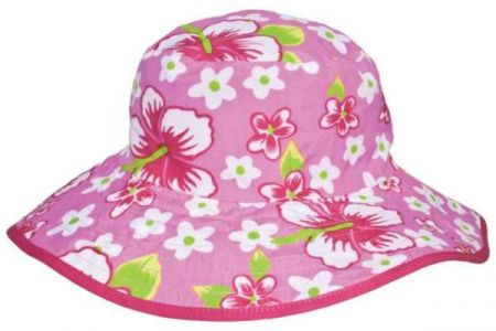 Babybanz Dětský UV klobouček Baby Banz Baby oboustranný 0-2 let Hawaii růžový
