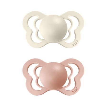 Bibs dudlíky silikon ortodonické 2 ks Couture 6-36 měsíců Ivory-blush