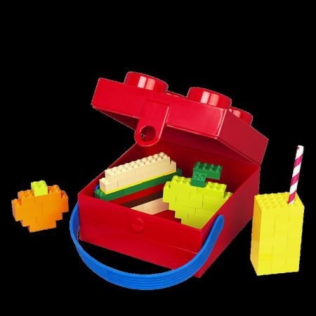 Box (nejen) na svačinu  s rukojetí LEGO Červená