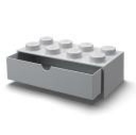 LEGO stolní box 8 se zásuvkou Šedá