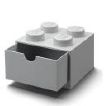 LEGO stolní box 4 se zásuvkou Šedá