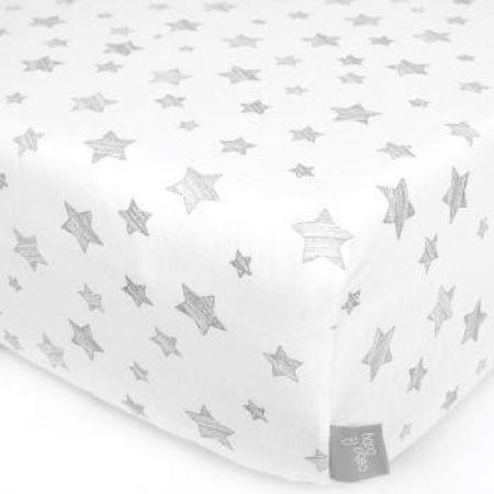 Ceba Prostěradlo 100% bavlna jersey 140 x 70 cm Grey stars