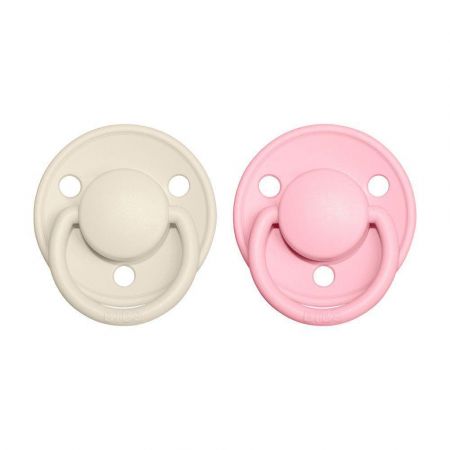 Bibs dudlíky kaučuk 2 ks De Lux 6-18 měsíců Ivory/baby pink