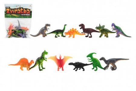 Teddies Zvířátka dinosauři mini plast 6-7cm 12ks v sáčku