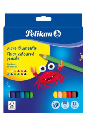 Pelikan  Pastelky 12 barev trojhranné