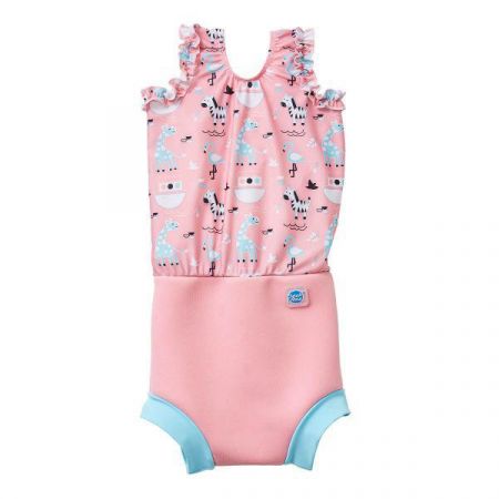 Splash About Plavky Happy Nappy kostýmek - Zvířátka růžové  Vel. XL (12-24 m)