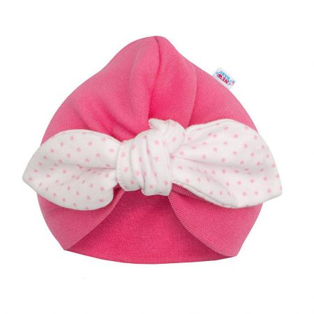 NEW BABY Dívčí čepička turban New Baby For Girls dots Vel. 86