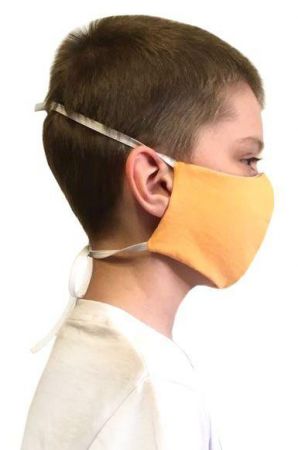 Látková respirační rouška - maska pro děti od 3 do 6 let Oranžová