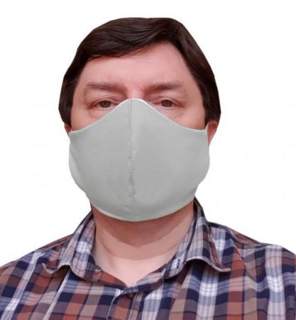 Látková respirační rouška - maska pro dospělé pánská Šedá