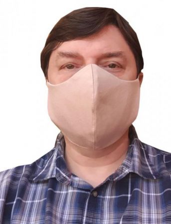 Látková respirační rouška - maska pro dospělé pánská Hnědá - biobavlna