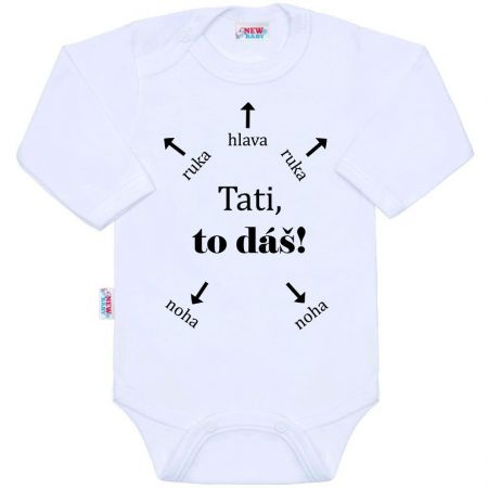 NEW BABY Body s potiskem New Baby Tati, to dáš! Vel. 56