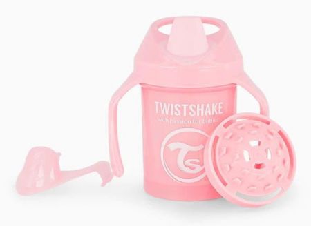 Twistshake Hrnek učící 230 ml 4 m+ Pastelově růžová