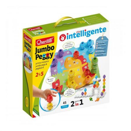 Quercetti Jumbo Peggy jumbo pegs & pegboard – mozaika s velkými kolíčky