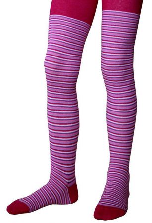 Design Socks Dětské punčocháče vel. 3 (2-3 roky) růžové tenké proužky