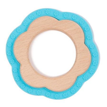 Bo Jungle kousátko B-Teether Animal wood pink Blue flower