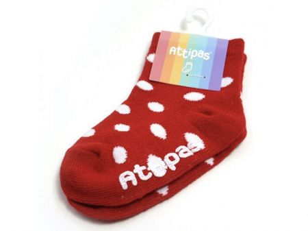 Attipas Ponožky s protiskluzem Vel. S-XL (Euro 19,5-22,5 / 96-135 mm) Polka red