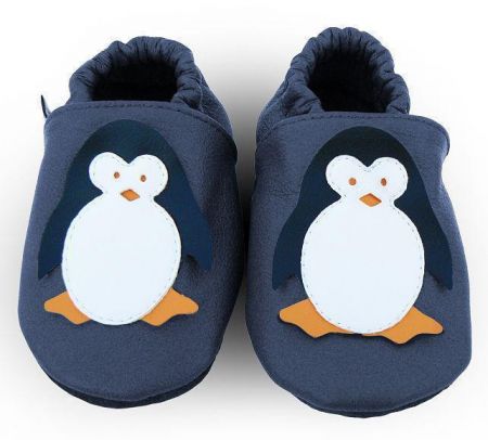 Afelo Kožené capáčky 0-6 m (18-19) 11cm PINGU tmavě modrý